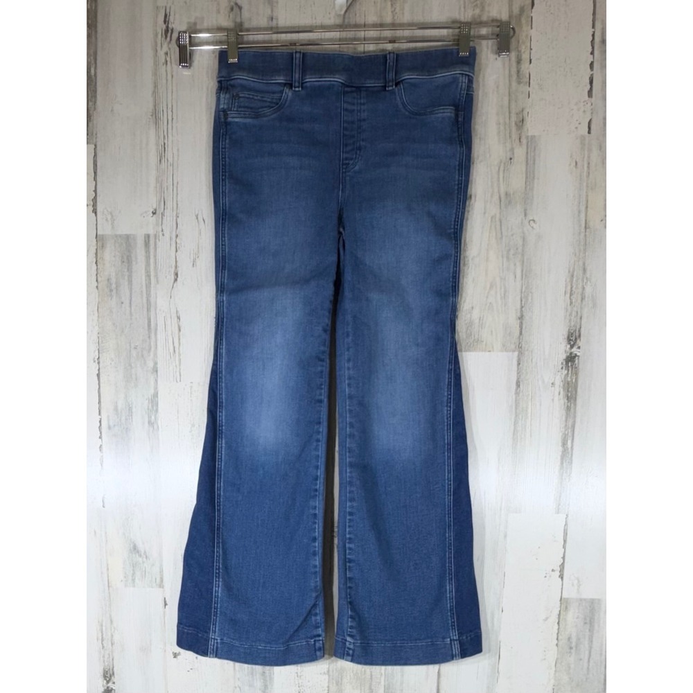 Spanx Flare Jeans Large (32x29.5) Pull On High Rise Stretch‎ Denim Tummy Control